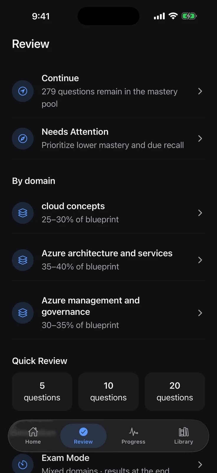 Official MasteryPulse Cloud App Store screenshot of adaptive review