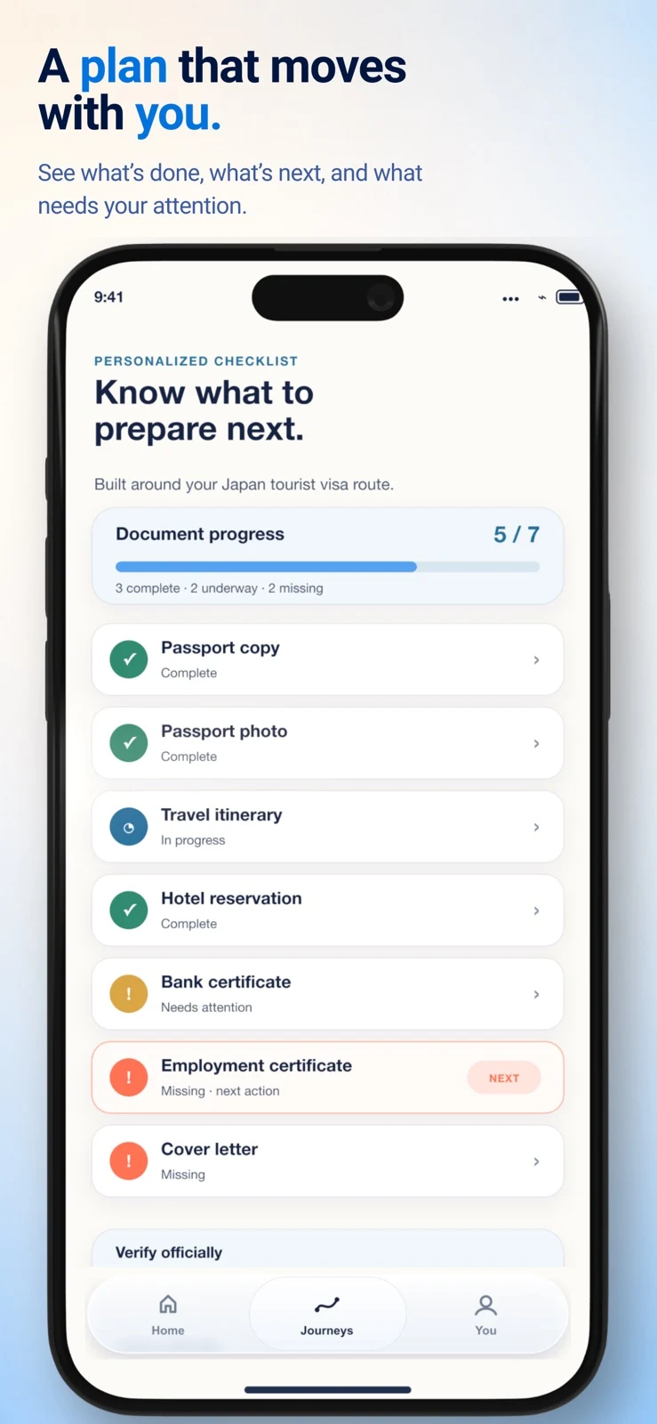 Official Visa Wingman App Store screenshot showing its guided journey